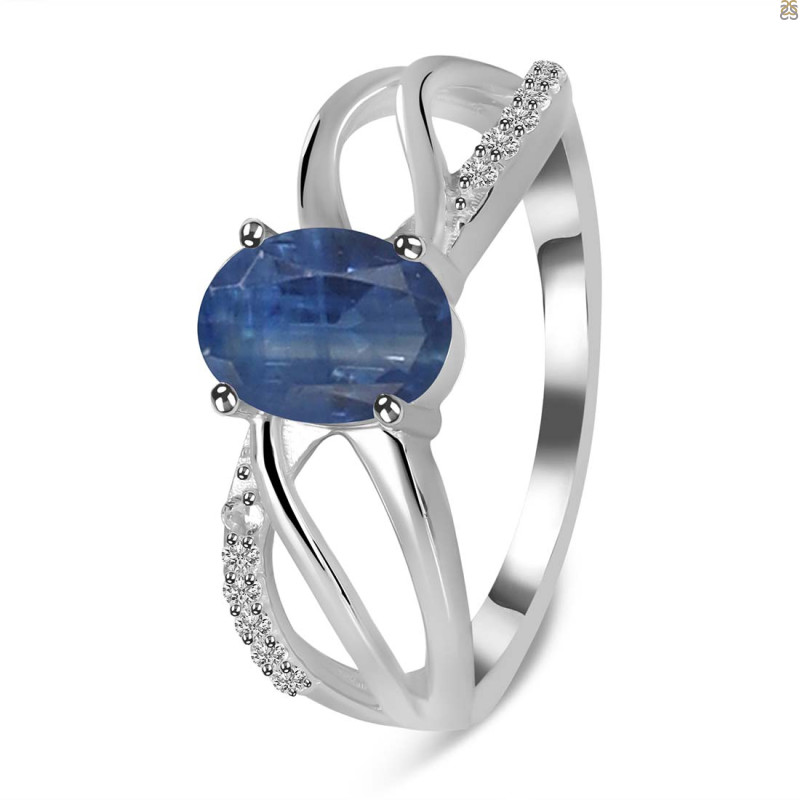 Kyanite & White Topaz Ring