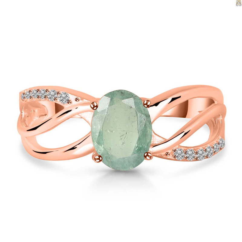 Kyanite (Green) & White Topaz Ring KYN-RDR-395-G.