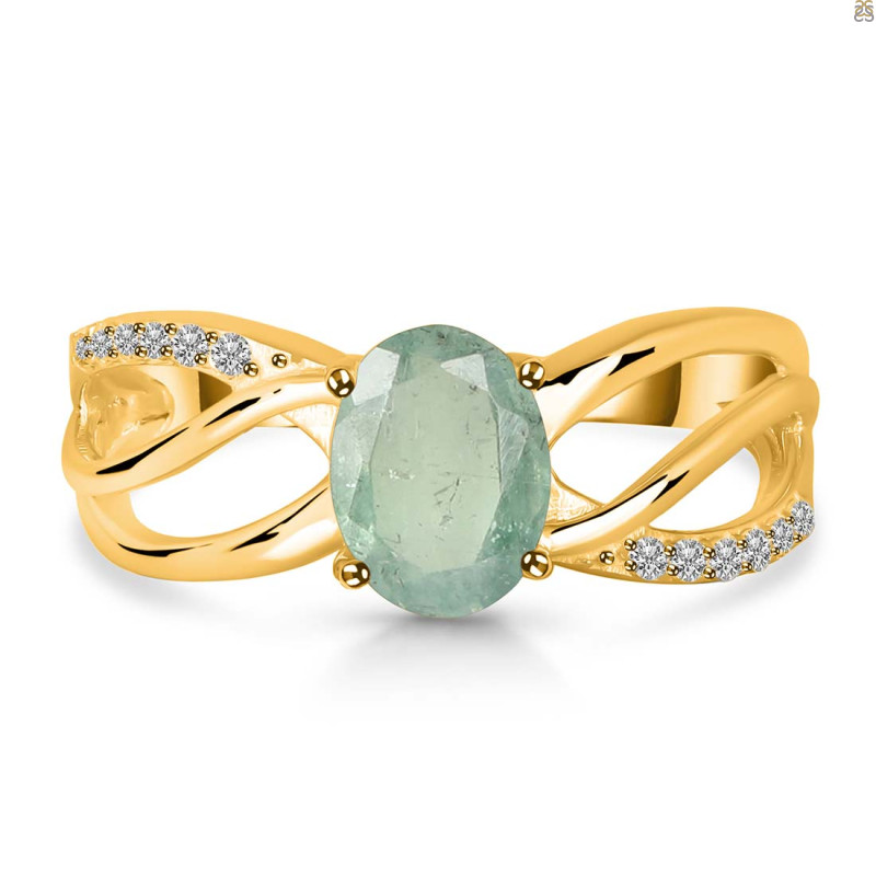 Kyanite (Green) & White Topaz Ring KYN-RDR-395-G.