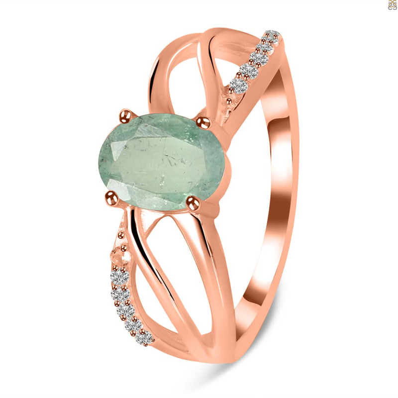 Kyanite (Green) & White Topaz Ring KYN-RDR-395-G.