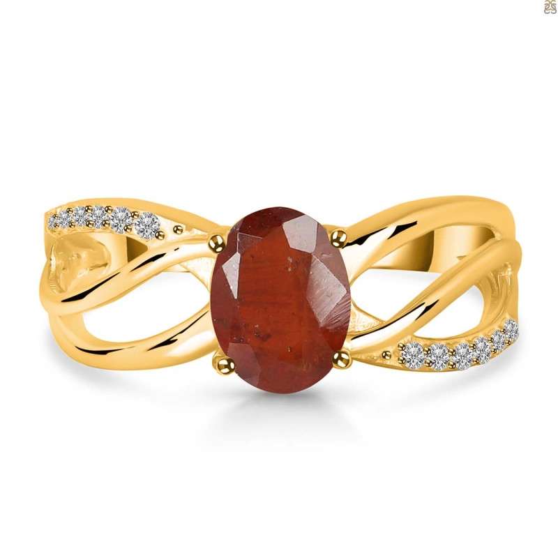 Kyanite (Orange) & White Topaz Ring KYN-RDR-395-O.