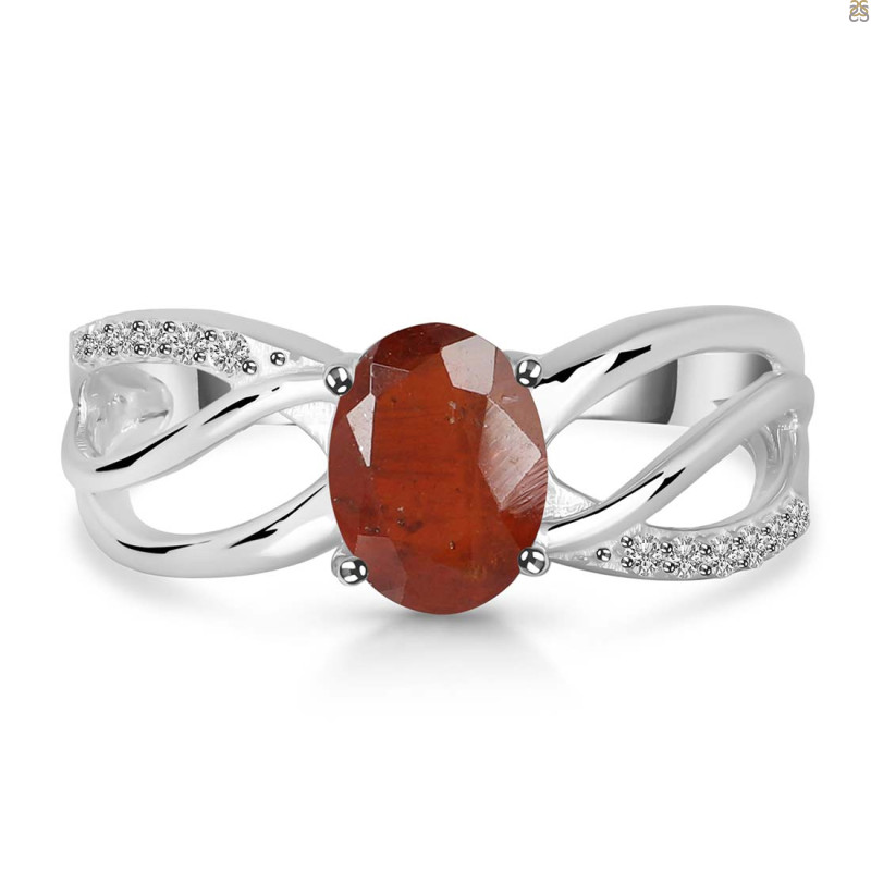 Kyanite (Orange) & White Topaz Ring KYN-RDR-395-O.