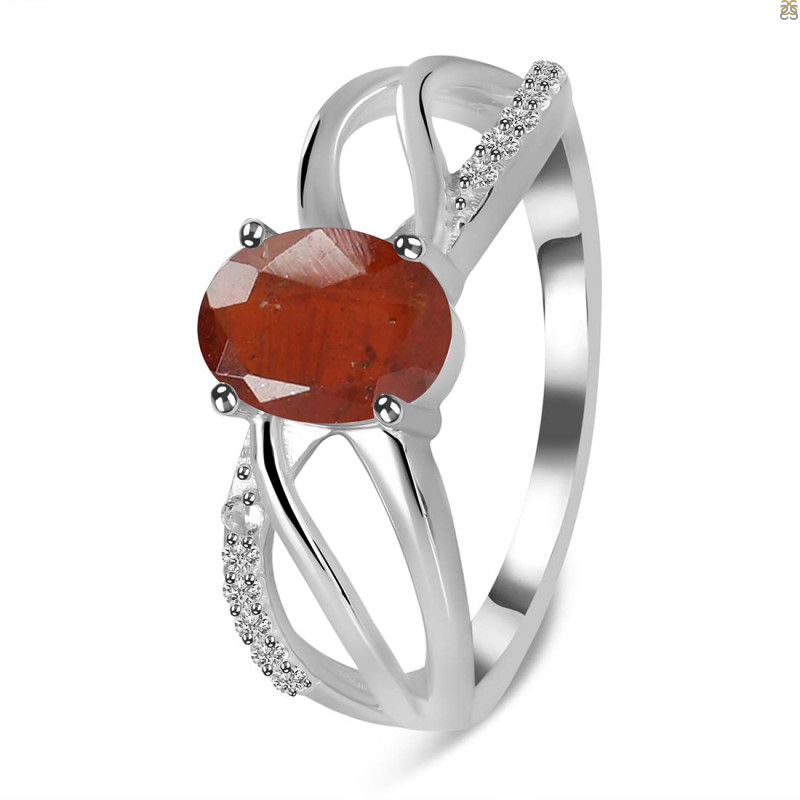Kyanite (Orange) & White Topaz Ring