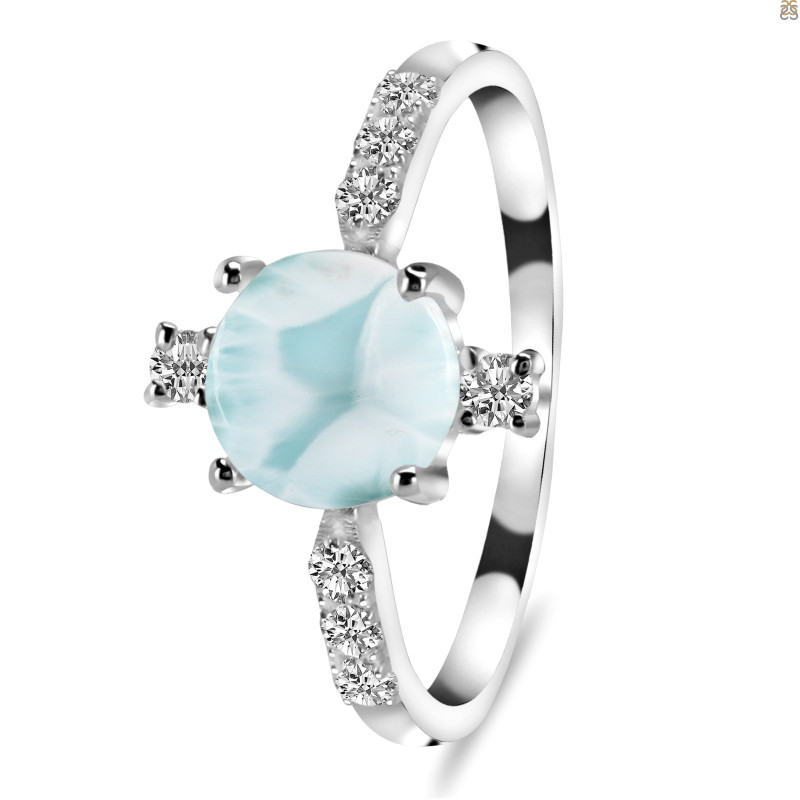 Close Out Larimar & White Topaz Ring