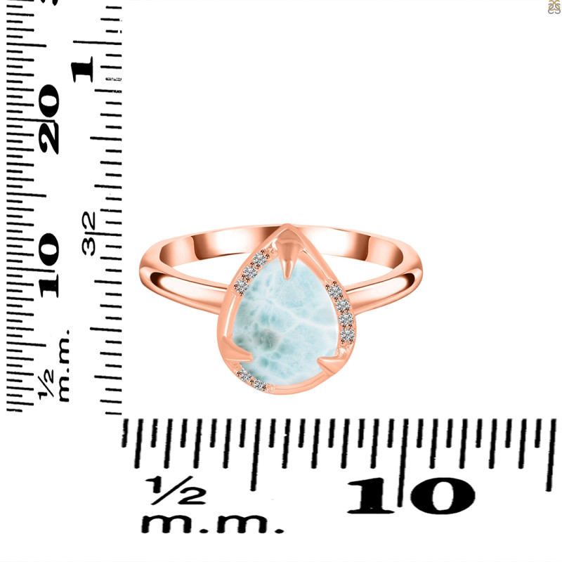 Close Out Larimar & White Topaz Ring LAR-CO-RDR-3236.
