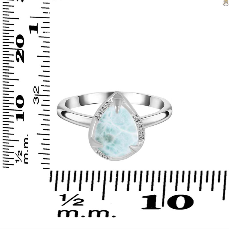 Close Out Larimar & White Topaz Ring LAR-CO-RDR-3236.