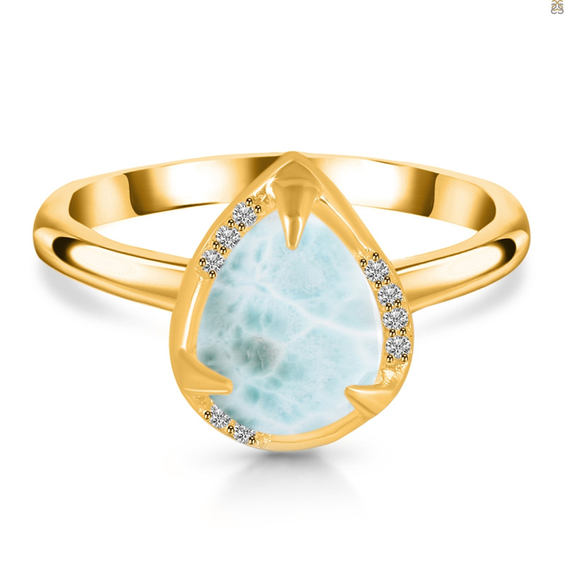 Close Out Larimar & White Topaz Ring LAR-CO-RDR-3236.