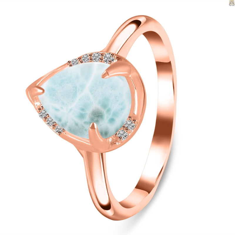 Close Out Larimar & White Topaz Ring LAR-CO-RDR-3236.