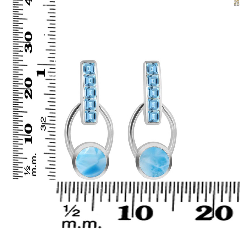 Larimar & Blue Topaz Earring LAR-RDE-104.
