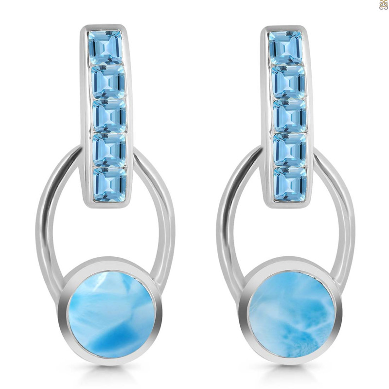Larimar & Blue Topaz Earring LAR-RDE-104.