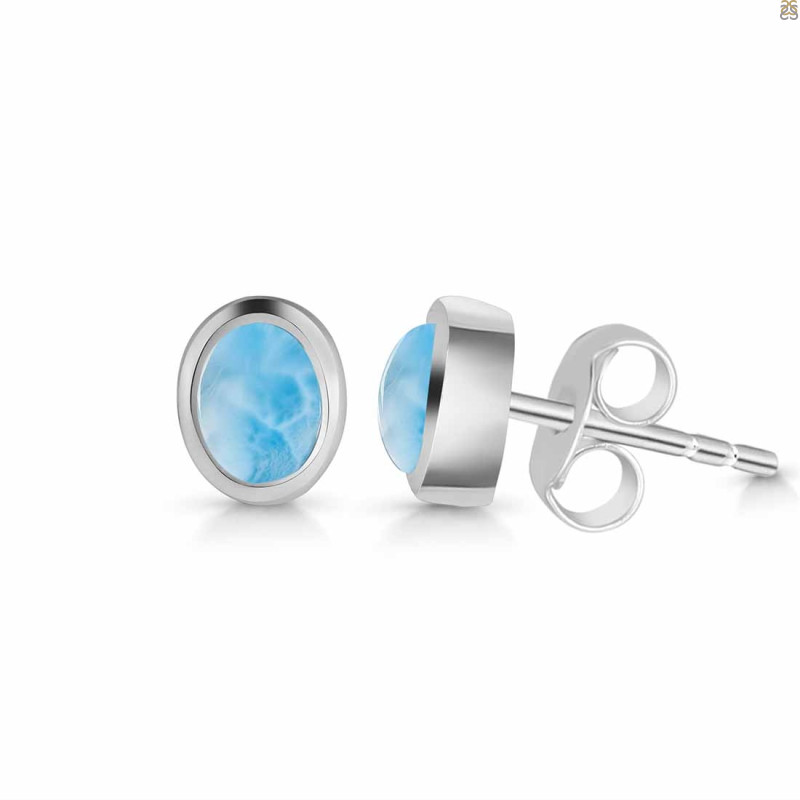 Larimar Stud Earring