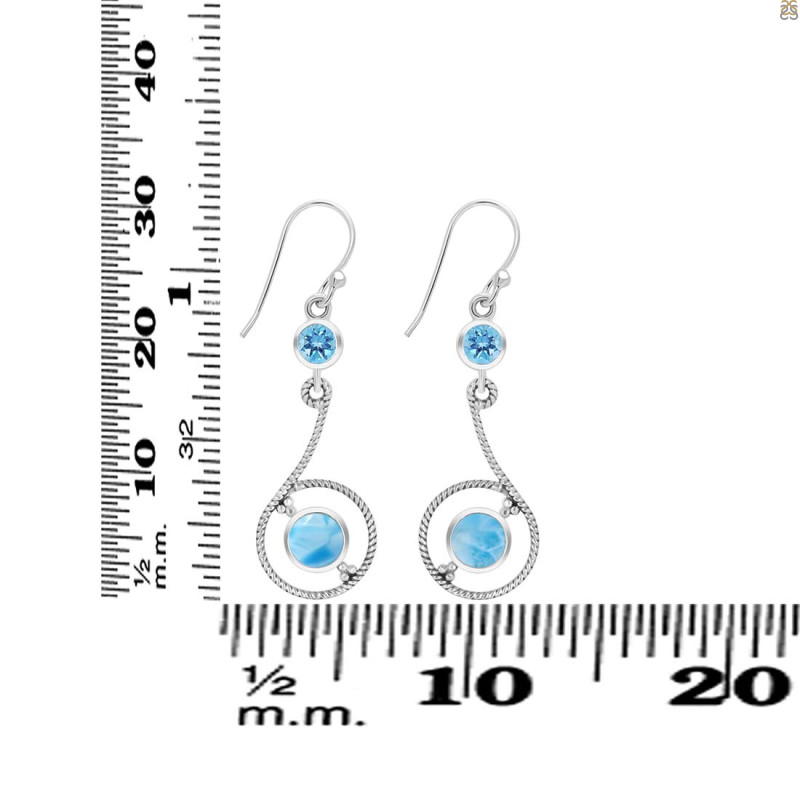 Larimar & Blue Topaz Earring LAR-RDE-155.