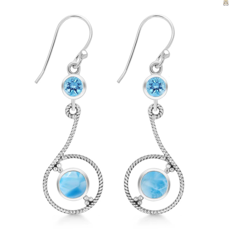 Larimar & Blue Topaz Earring LAR-RDE-155.