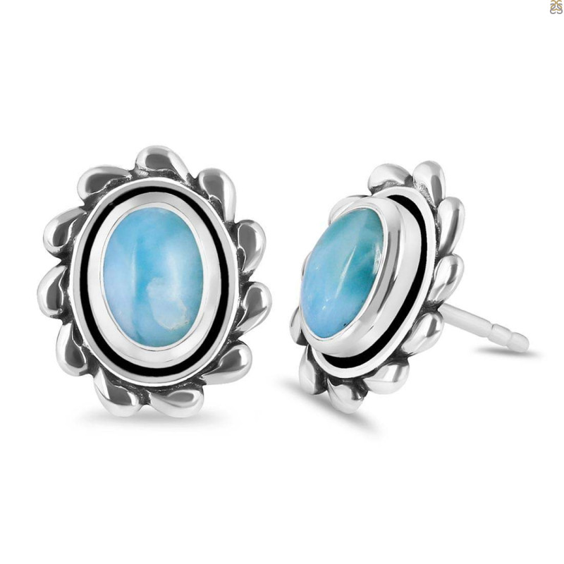 Larimar Stud Earring