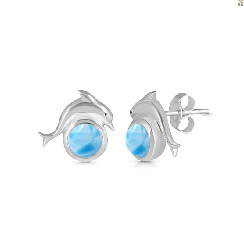 Larimar Stud Earring
