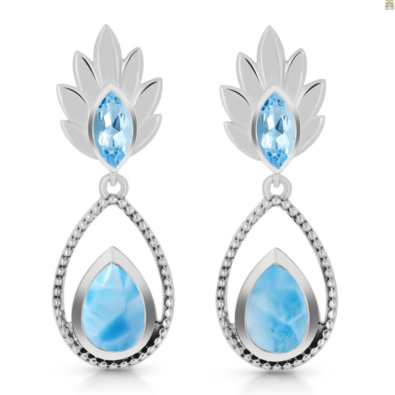 Larimar & Blue Topaz Earring LAR-RDE-57.