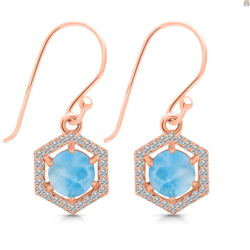 Larimar & White Topaz Earring LAR-RDE-701.