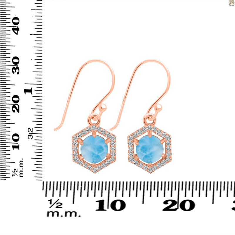 Larimar & White Topaz Earring LAR-RDE-701.