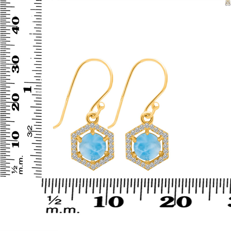 Larimar & White Topaz Earring LAR-RDE-701.
