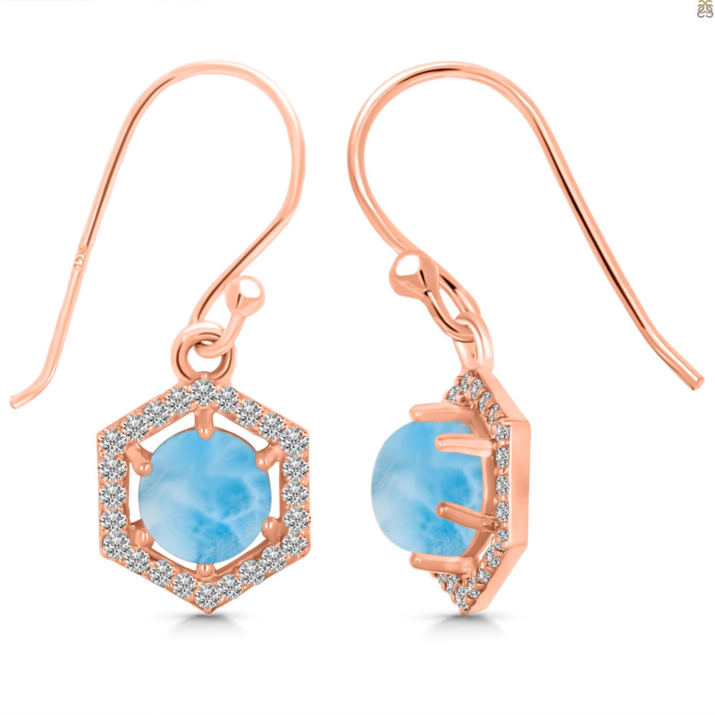 Larimar & White Topaz Earring LAR-RDE-701.