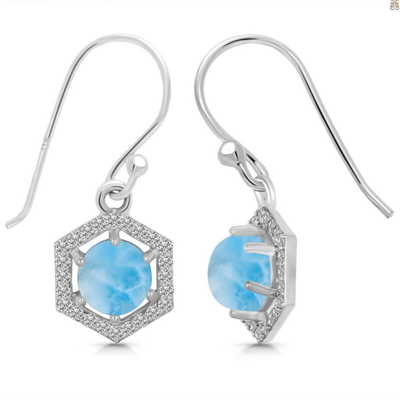 Larimar & White Topaz Earring