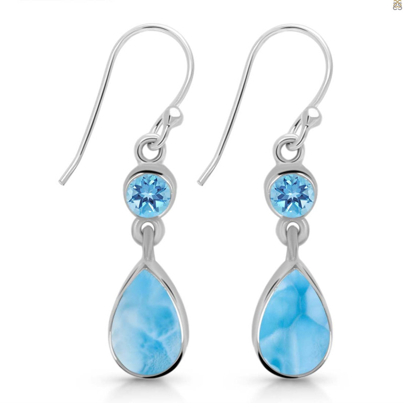 Larimar & Blue Topaz Earring LAR-RDE-773