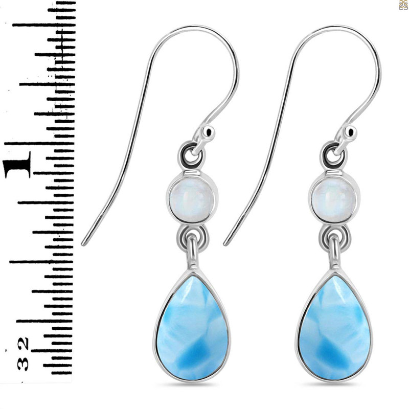 Larimar & Moonstone Earring LAR-RDE-801.