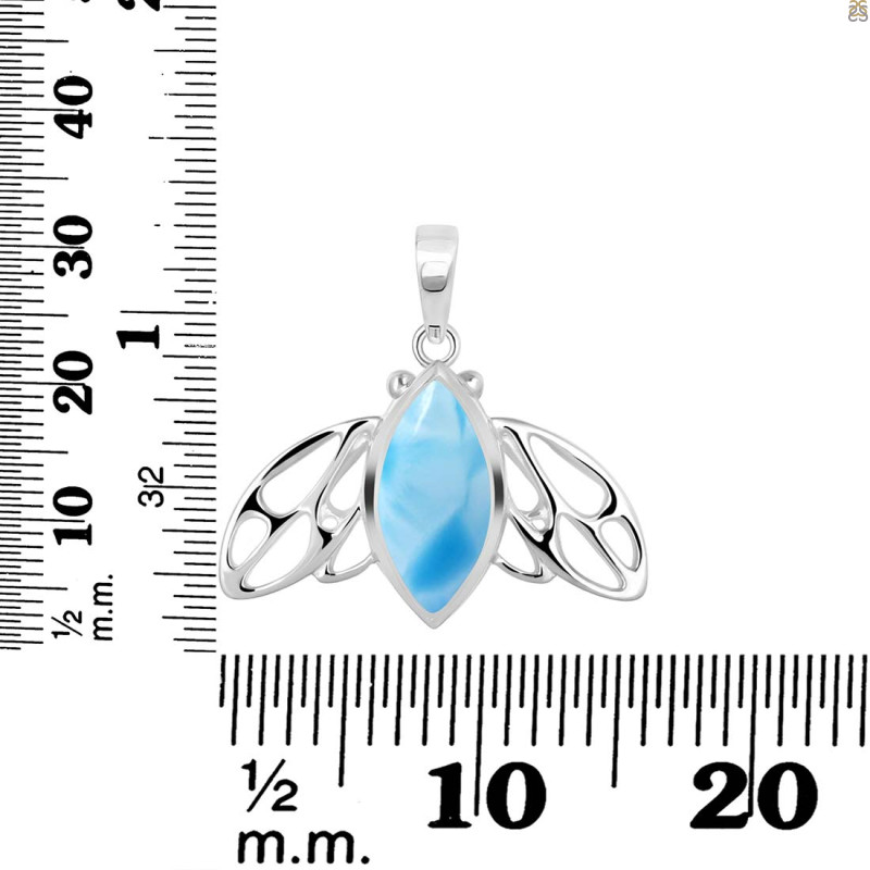 Larimar Butterfly Pendant LAR-RDP-251.