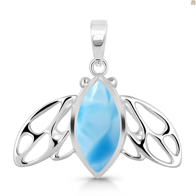 Larimar Butterfly Pendant LAR-RDP-251.