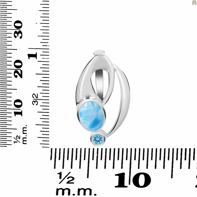Larimar & Blue Topaz Pendant LAR-RDP-253.