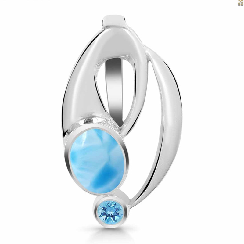 Larimar & Blue Topaz Pendant LAR-RDP-253.