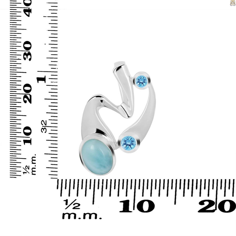Larimar & Blue Topaz Pendant LAR-RDP-254.