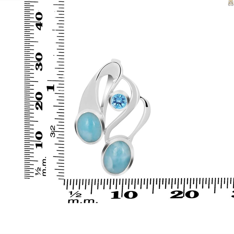 Larimar & Blue Topaz Pendant LAR-RDP-256.