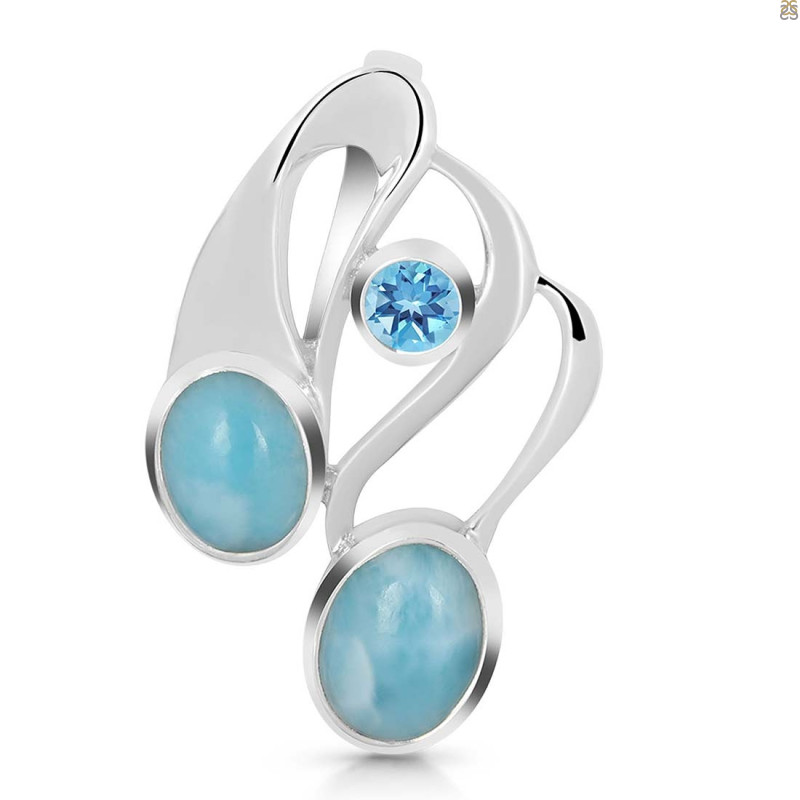 Larimar & Blue Topaz Pendant LAR-RDP-256.