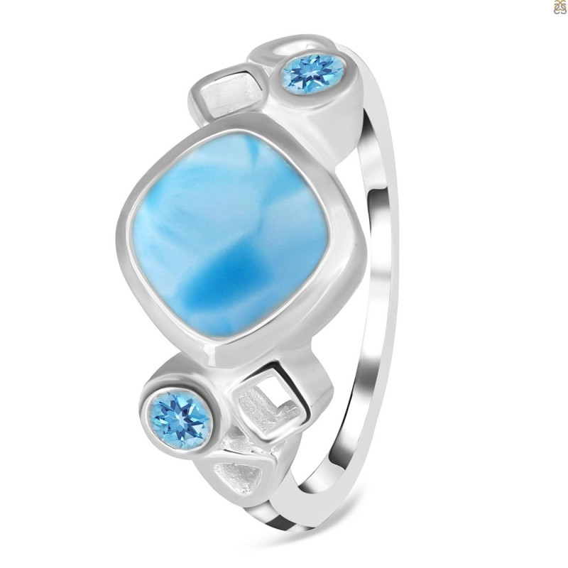 Larimar & Blue Topaz Ring