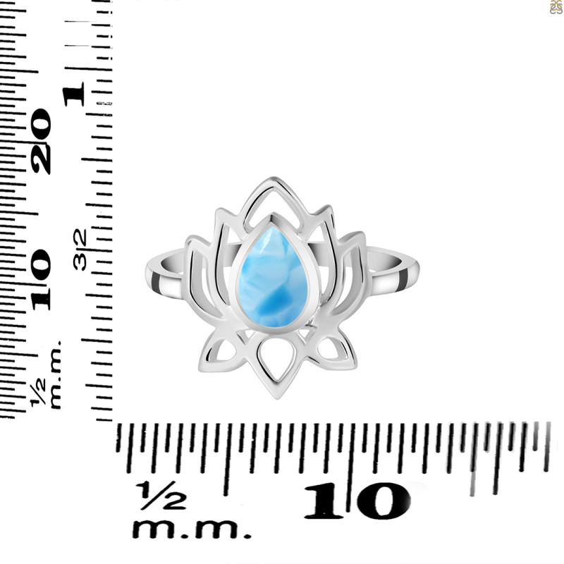 Larimar Lotus Ring LAR-RDR-1369.