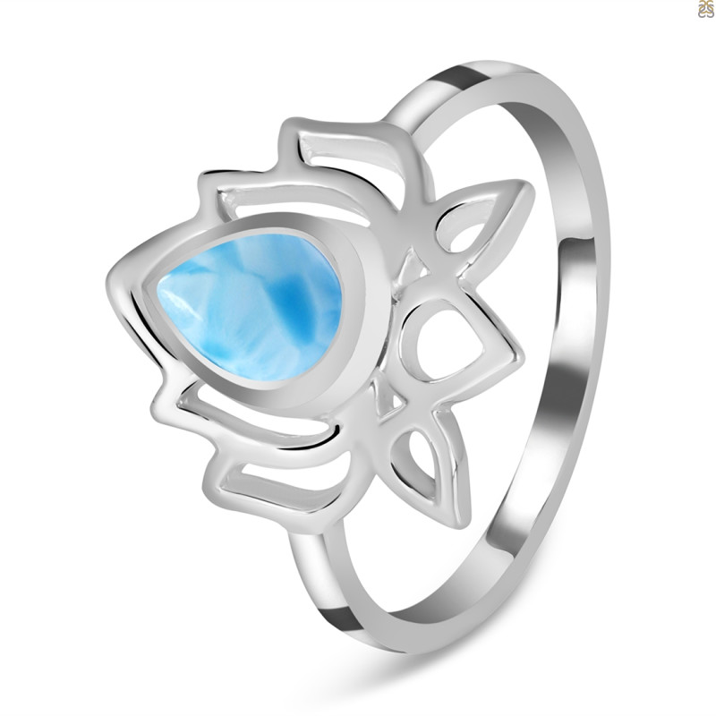 Larimar Lotus Ring
