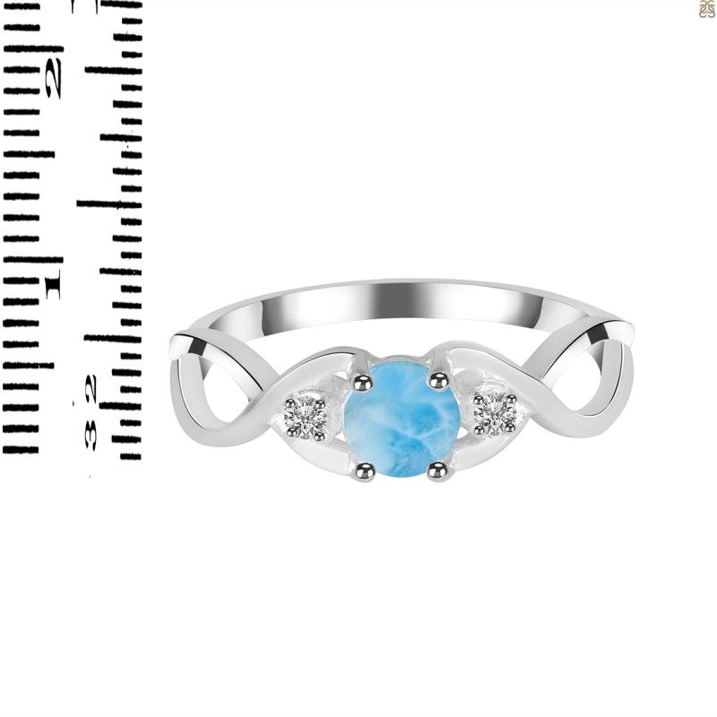Larimar & White Topaz Ring LAR-RDR-1444.