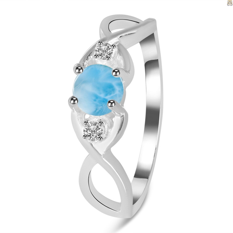 Larimar & White Topaz Ring LAR-RDR-1444.