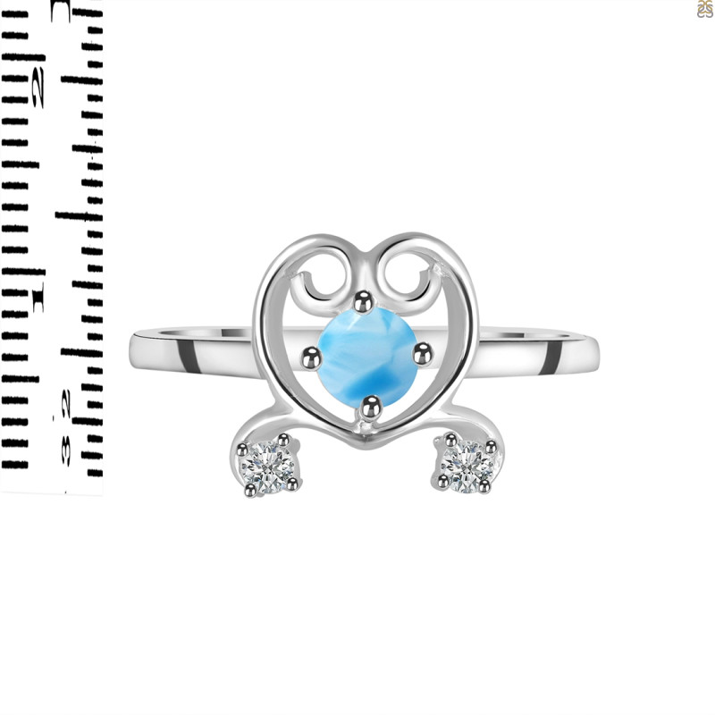 Larimar & White Topaz Ring LAR-RDR-1553.