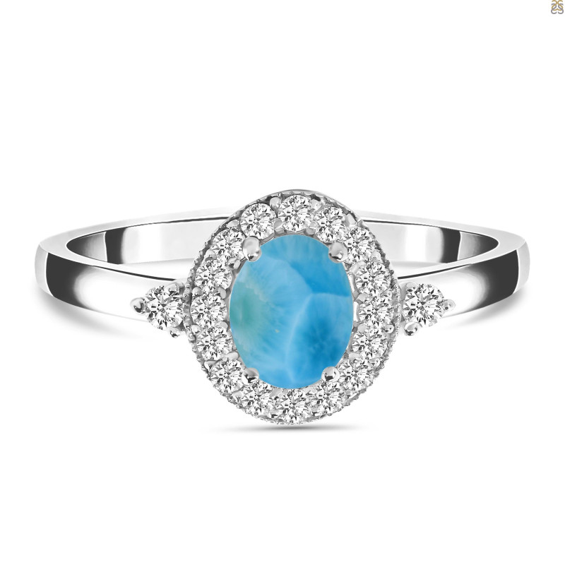 Larimar & White Topaz Ring LAR-RDR-1792.
