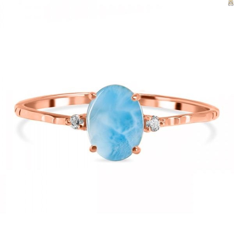Larimar & White Topaz Ring LAR-RDR-1938-A.