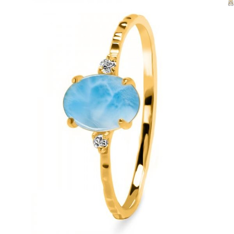 Larimar & White Topaz Ring LAR-RDR-1938-A.