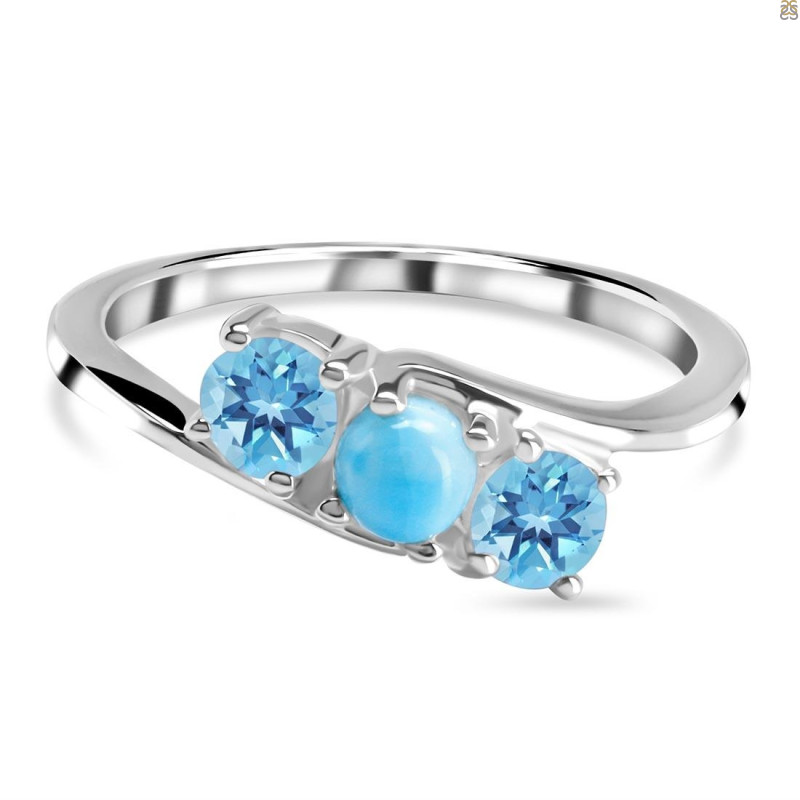 Larimar & Blue Topaz Ring LAR-RDR-213-BTZ.