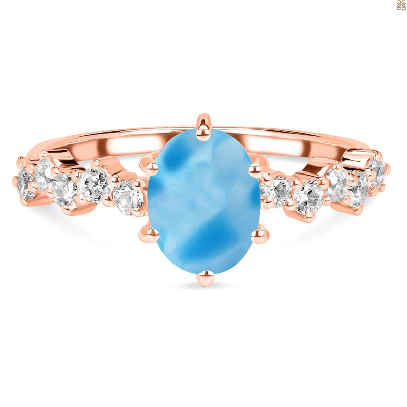 Larimar & White Topaz Ring LAR-RDR-2241.