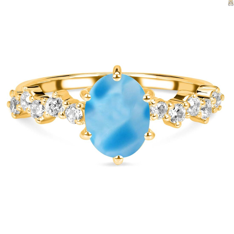 Larimar & White Topaz Ring LAR-RDR-2241.