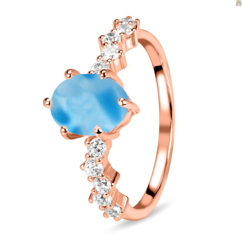 Larimar & White Topaz Ring LAR-RDR-2241.