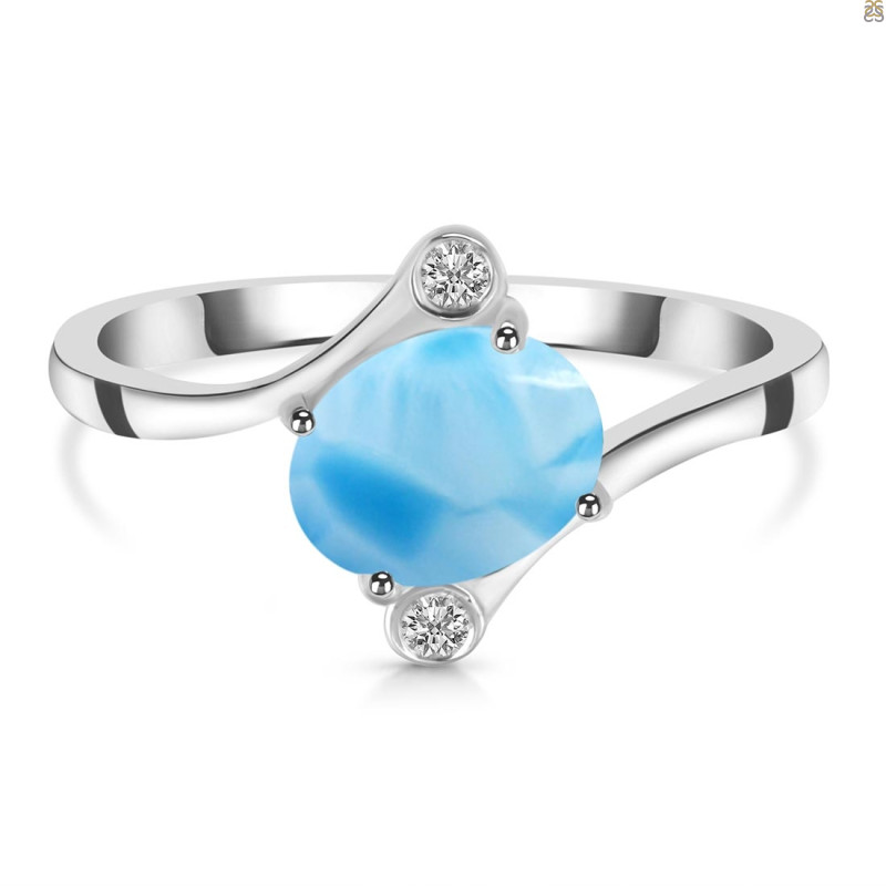 Larimar & White Topaz Ring LAR-RDR-2275.