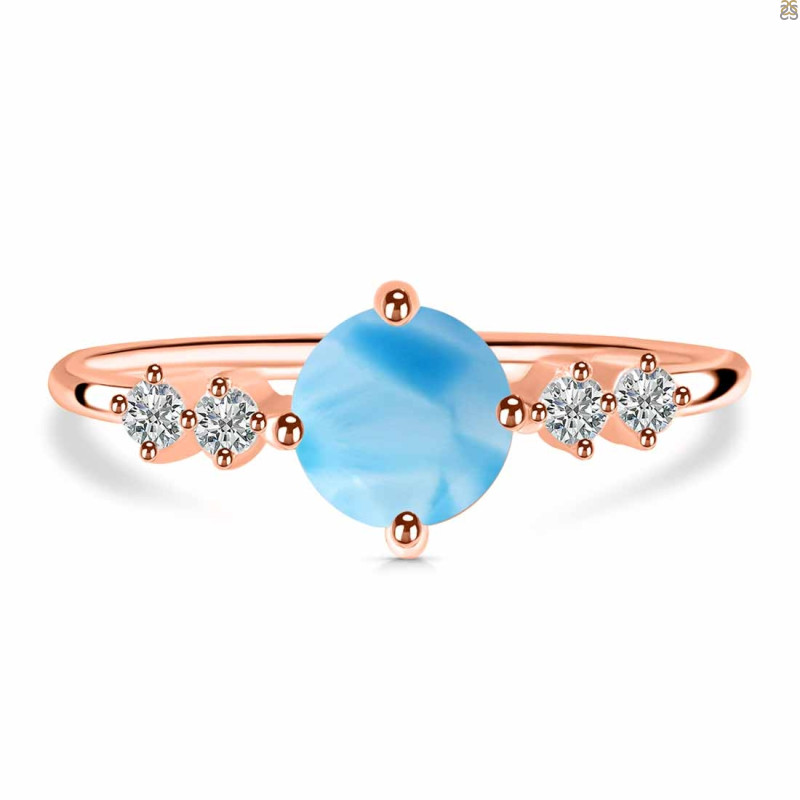 Larimar & White Topaz Ring LAR-RDR-3166.