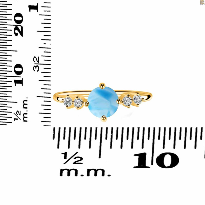 Larimar & White Topaz Ring LAR-RDR-3166.